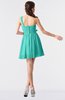 ColsBM Keyla Blue Turquoise Romantic A-line One Shoulder Zipper Chiffon Mini Graduation Dresses