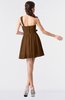 ColsBM Keyla Brown Romantic A-line One Shoulder Zipper Chiffon Mini Graduation Dresses