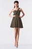 ColsBM Keyla Carafe Brown Romantic A-line One Shoulder Zipper Chiffon Mini Graduation Dresses