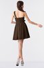 ColsBM Keyla Chocolate Brown Romantic A-line One Shoulder Zipper Chiffon Mini Graduation Dresses