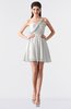 ColsBM Keyla Cloud White Romantic A-line One Shoulder Zipper Chiffon Mini Graduation Dresses