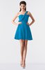 ColsBM Keyla Cornflower Blue Romantic A-line One Shoulder Zipper Chiffon Mini Graduation Dresses