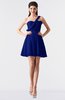 ColsBM Keyla Electric Blue Romantic A-line One Shoulder Zipper Chiffon Mini Graduation Dresses