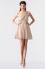 ColsBM Keyla Fresh Salmon Romantic A-line One Shoulder Zipper Chiffon Mini Graduation Dresses