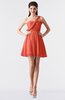 ColsBM Keyla Fusion Coral Romantic A-line One Shoulder Zipper Chiffon Mini Graduation Dresses