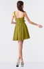 ColsBM Keyla Golden Olive Romantic A-line One Shoulder Zipper Chiffon Mini Graduation Dresses