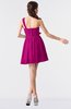 ColsBM Keyla Hot Pink Romantic A-line One Shoulder Zipper Chiffon Mini Graduation Dresses