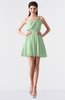 ColsBM Keyla Light Green Romantic A-line One Shoulder Zipper Chiffon Mini Graduation Dresses