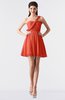 ColsBM Keyla Living Coral Romantic A-line One Shoulder Zipper Chiffon Mini Graduation Dresses