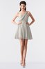 ColsBM Keyla Off White Romantic A-line One Shoulder Zipper Chiffon Mini Graduation Dresses