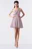 ColsBM Keyla Pale Lilac Romantic A-line One Shoulder Zipper Chiffon Mini Graduation Dresses