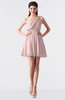 ColsBM Keyla Pastel Pink Romantic A-line One Shoulder Zipper Chiffon Mini Graduation Dresses