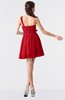 ColsBM Keyla Red Romantic A-line One Shoulder Zipper Chiffon Mini Graduation Dresses
