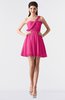 ColsBM Keyla Rose Pink Romantic A-line One Shoulder Zipper Chiffon Mini Graduation Dresses