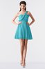 ColsBM Keyla Turquoise Romantic A-line One Shoulder Zipper Chiffon Mini Graduation Dresses