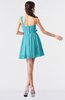 ColsBM Keyla Turquoise Romantic A-line One Shoulder Zipper Chiffon Mini Graduation Dresses