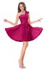 ColsBM Romina Beetroot Purple Romantic One Shoulder Sleeveless Zipper Ribbon Little Black Dresses