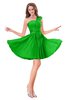 ColsBM Romina Classic Green Romantic One Shoulder Sleeveless Zipper Ribbon Little Black Dresses