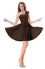 ColsBM Romina Copper Romantic One Shoulder Sleeveless Zipper Ribbon Little Black Dresses