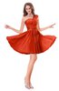 ColsBM Romina Tangerine Tango Romantic One Shoulder Sleeveless Zipper Ribbon Little Black Dresses