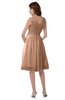 ColsBM Alexis Almost Apricot Simple A-line V-neck Zipper Knee Length Ruching Party Dresses