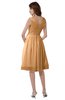 ColsBM Alexis Apricot Simple A-line V-neck Zipper Knee Length Ruching Party Dresses