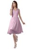 ColsBM Alexis Baby Pink Simple A-line V-neck Zipper Knee Length Ruching Party Dresses