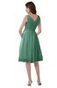 ColsBM Alexis Beryl Green Simple A-line V-neck Zipper Knee Length Ruching Party Dresses