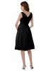 ColsBM Alexis Black Simple A-line V-neck Zipper Knee Length Ruching Party Dresses