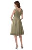 ColsBM Alexis Candied Ginger Simple A-line V-neck Zipper Knee Length Ruching Party Dresses