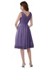 ColsBM Alexis Chalk Violet Simple A-line V-neck Zipper Knee Length Ruching Party Dresses
