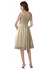 ColsBM Alexis Champagne Simple A-line V-neck Zipper Knee Length Ruching Party Dresses