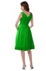 ColsBM Alexis Classic Green Simple A-line V-neck Zipper Knee Length Ruching Party Dresses
