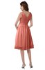 ColsBM Alexis Desert Flower Simple A-line V-neck Zipper Knee Length Ruching Party Dresses