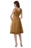 ColsBM Alexis Doe Simple A-line V-neck Zipper Knee Length Ruching Party Dresses