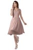 ColsBM Alexis Dusty Rose Simple A-line V-neck Zipper Knee Length Ruching Party Dresses
