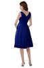 ColsBM Alexis Electric Blue Simple A-line V-neck Zipper Knee Length Ruching Party Dresses