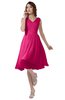 ColsBM Alexis Fandango Pink Simple A-line V-neck Zipper Knee Length Ruching Party Dresses