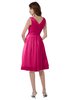 ColsBM Alexis Fandango Pink Simple A-line V-neck Zipper Knee Length Ruching Party Dresses