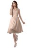 ColsBM Alexis Fresh Salmon Simple A-line V-neck Zipper Knee Length Ruching Party Dresses