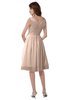ColsBM Alexis Fresh Salmon Simple A-line V-neck Zipper Knee Length Ruching Party Dresses