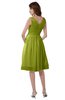 ColsBM Alexis Green Oasis Simple A-line V-neck Zipper Knee Length Ruching Party Dresses