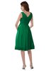 ColsBM Alexis Green Simple A-line V-neck Zipper Knee Length Ruching Party Dresses