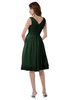 ColsBM Alexis Hunter Green Simple A-line V-neck Zipper Knee Length Ruching Party Dresses