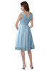 ColsBM Alexis Ice Blue Simple A-line V-neck Zipper Knee Length Ruching Party Dresses