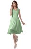 ColsBM Alexis Light Green Simple A-line V-neck Zipper Knee Length Ruching Party Dresses