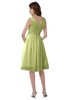 ColsBM Alexis Lime Green Simple A-line V-neck Zipper Knee Length Ruching Party Dresses