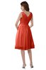 ColsBM Alexis Living Coral Simple A-line V-neck Zipper Knee Length Ruching Party Dresses