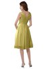 ColsBM Alexis Misted Yellow Simple A-line V-neck Zipper Knee Length Ruching Party Dresses
