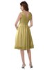 ColsBM Alexis New Wheat Simple A-line V-neck Zipper Knee Length Ruching Party Dresses
